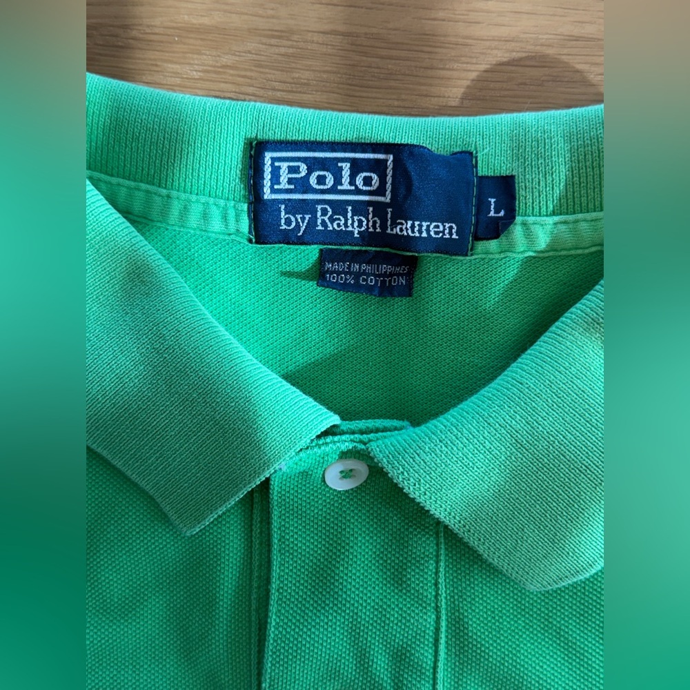 Polo by Ralph Lauren Neon Green Short Sleeve Polo with Orange Pony - Picture 7 of 10